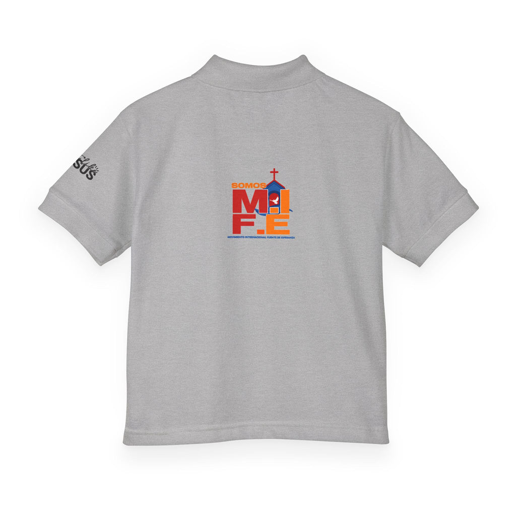 Youth Polo — Colorful 'MKE' Milwaukee Skyline Embroidered Polo