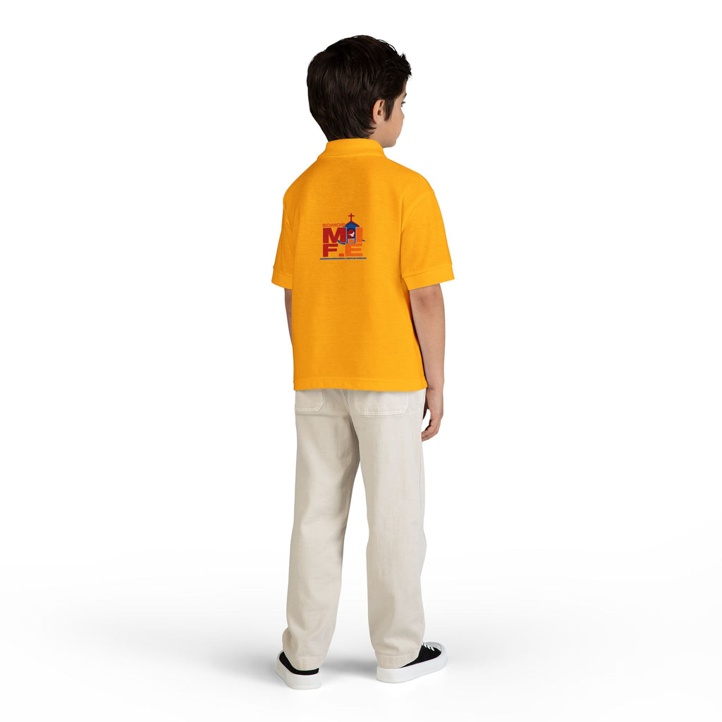 Youth Polo — Colorful 'MKE' Milwaukee Skyline Embroidered Polo