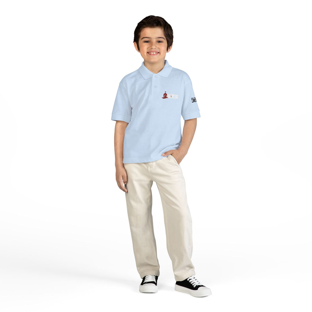 Youth Polo — Colorful 'MKE' Milwaukee Skyline Embroidered Polo