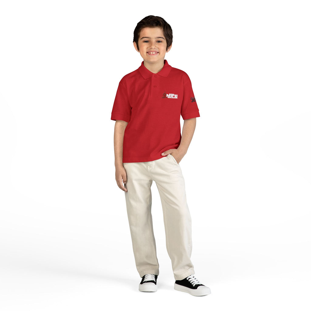 Youth Polo — Colorful 'MKE' Milwaukee Skyline Embroidered Polo