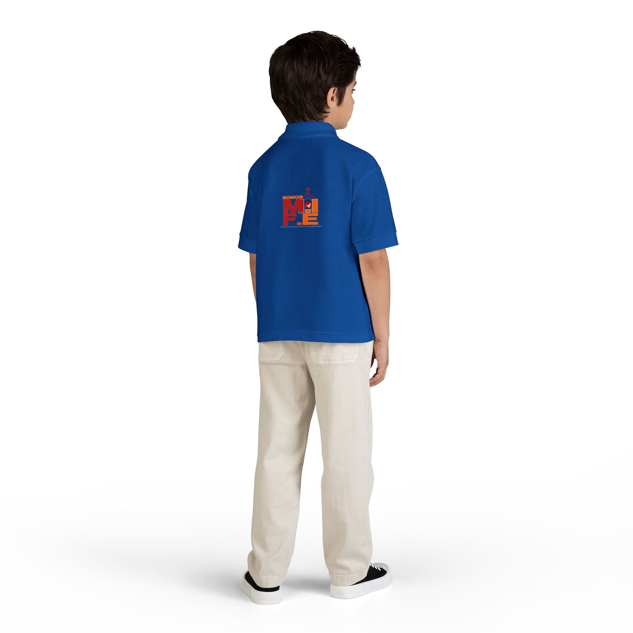 Youth Polo — Colorful 'MKE' Milwaukee Skyline Embroidered Polo
