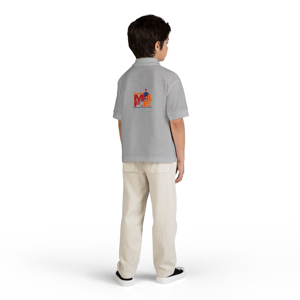 Youth Polo — Colorful 'MKE' Milwaukee Skyline Embroidered Polo