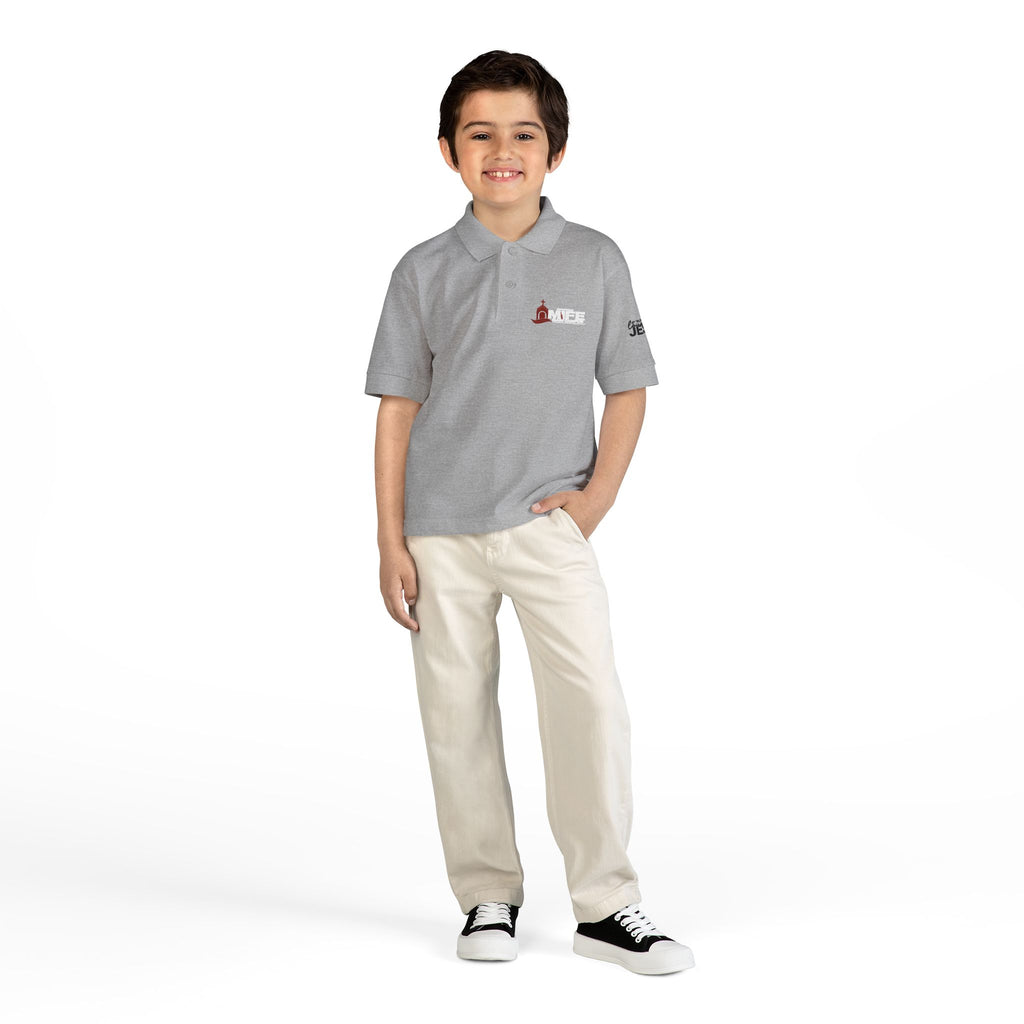 Youth Polo — Colorful 'MKE' Milwaukee Skyline Embroidered Polo
