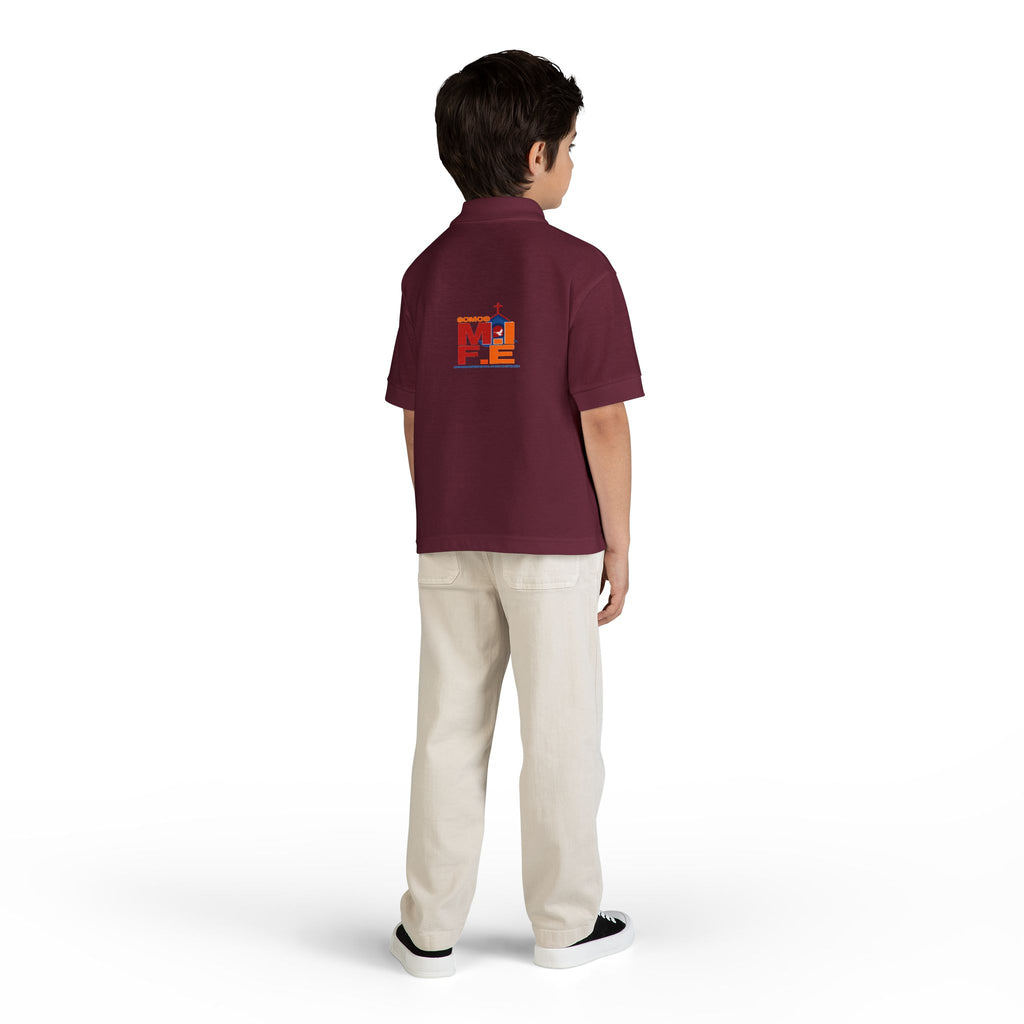 Youth Polo — Colorful 'MKE' Milwaukee Skyline Embroidered Polo