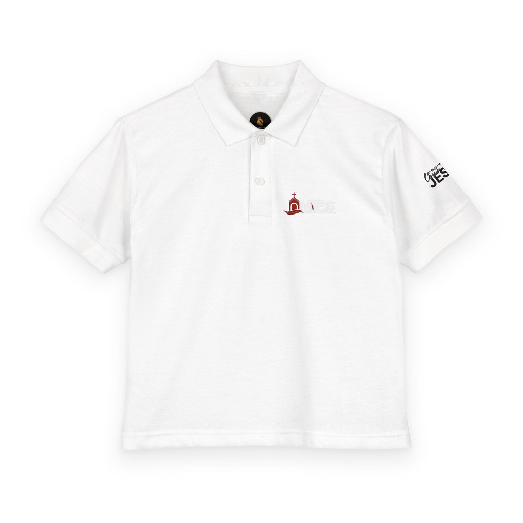 Youth Polo — Colorful 'MKE' Milwaukee Skyline Embroidered Polo