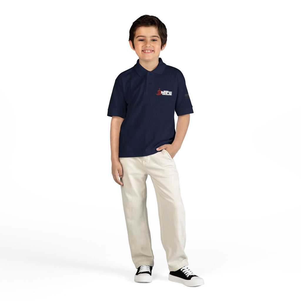 Youth Polo — Colorful 'MKE' Milwaukee Skyline Embroidered Polo