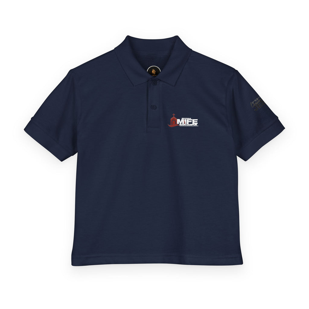 Youth Polo — Colorful 'MKE' Milwaukee Skyline Embroidered Polo
