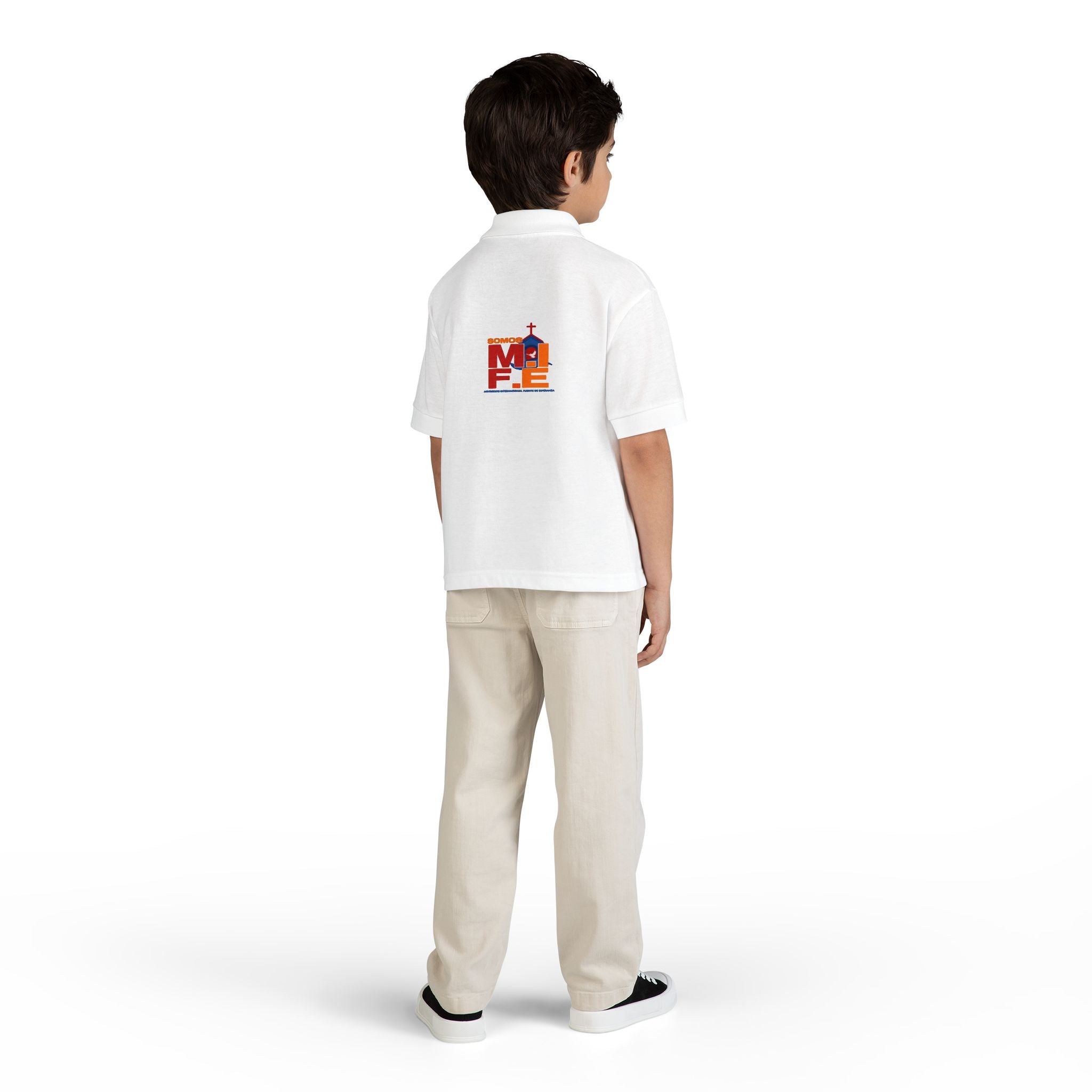 Youth Polo — Colorful 'MKE' Milwaukee Skyline Embroidered Polo