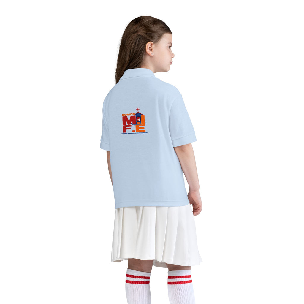 Youth Polo — Colorful 'MKE' Milwaukee Skyline Embroidered Polo