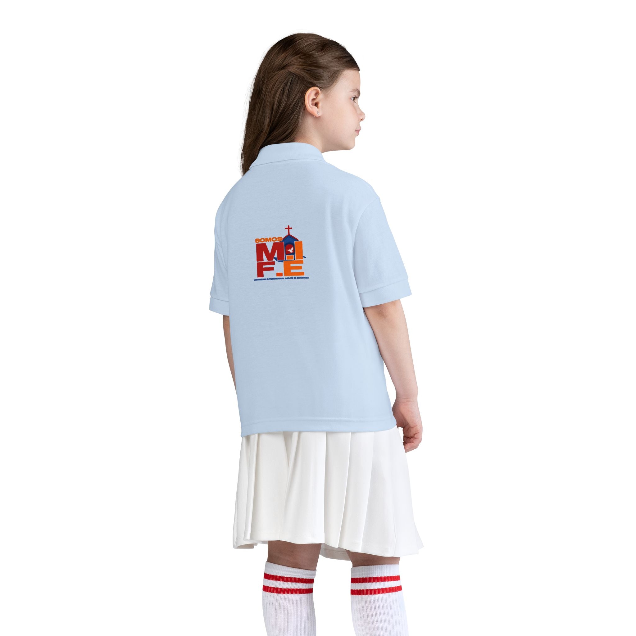 Youth Polo — Colorful 'MKE' Milwaukee Skyline Embroidered Polo