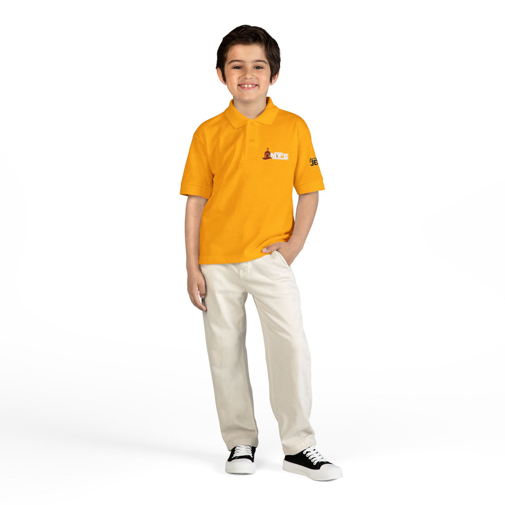 Youth Polo — Colorful 'MKE' Milwaukee Skyline Embroidered Polo