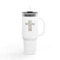 40oz Insulated Travel Mug with Rustic Cross — Christian Faith Tumbler
