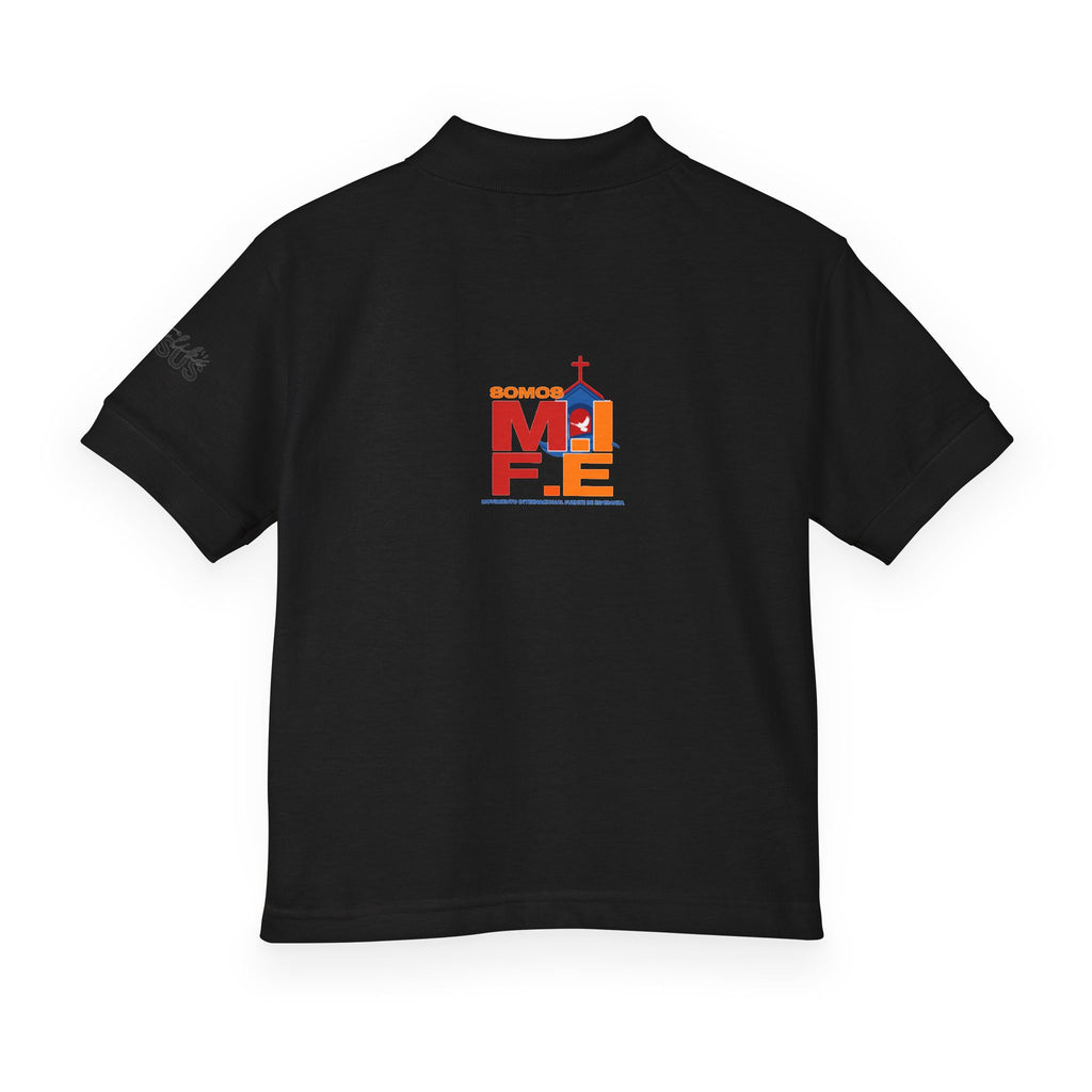 Youth Polo — Colorful 'MKE' Milwaukee Skyline Embroidered Polo