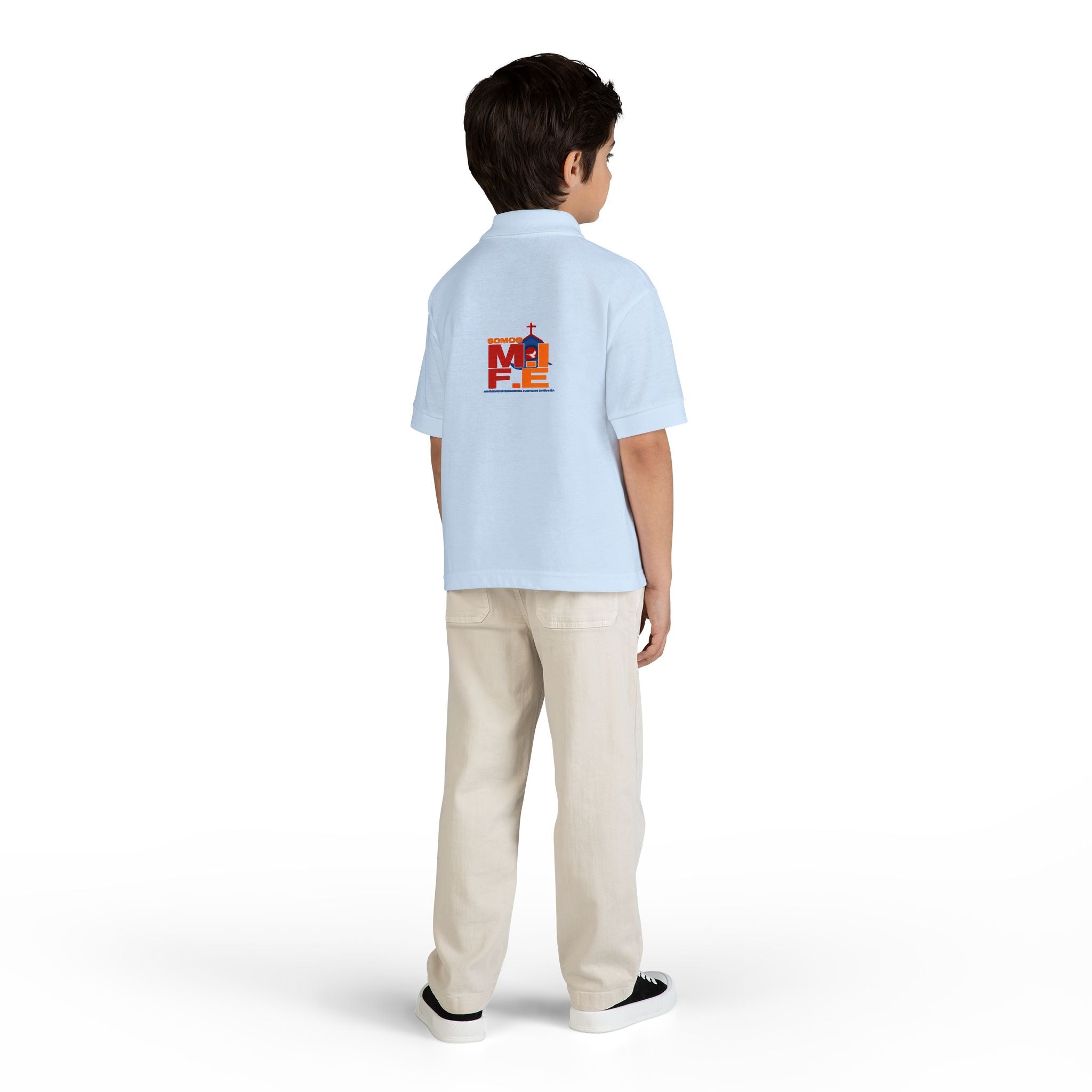 Youth Polo — Colorful 'MKE' Milwaukee Skyline Embroidered Polo