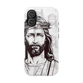 Jesus Portrait Tough Phone Case — Christian Faith iPhone Cover with Crown of Thorns Design