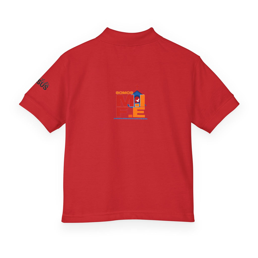 Youth Polo — Colorful 'MKE' Milwaukee Skyline Embroidered Polo