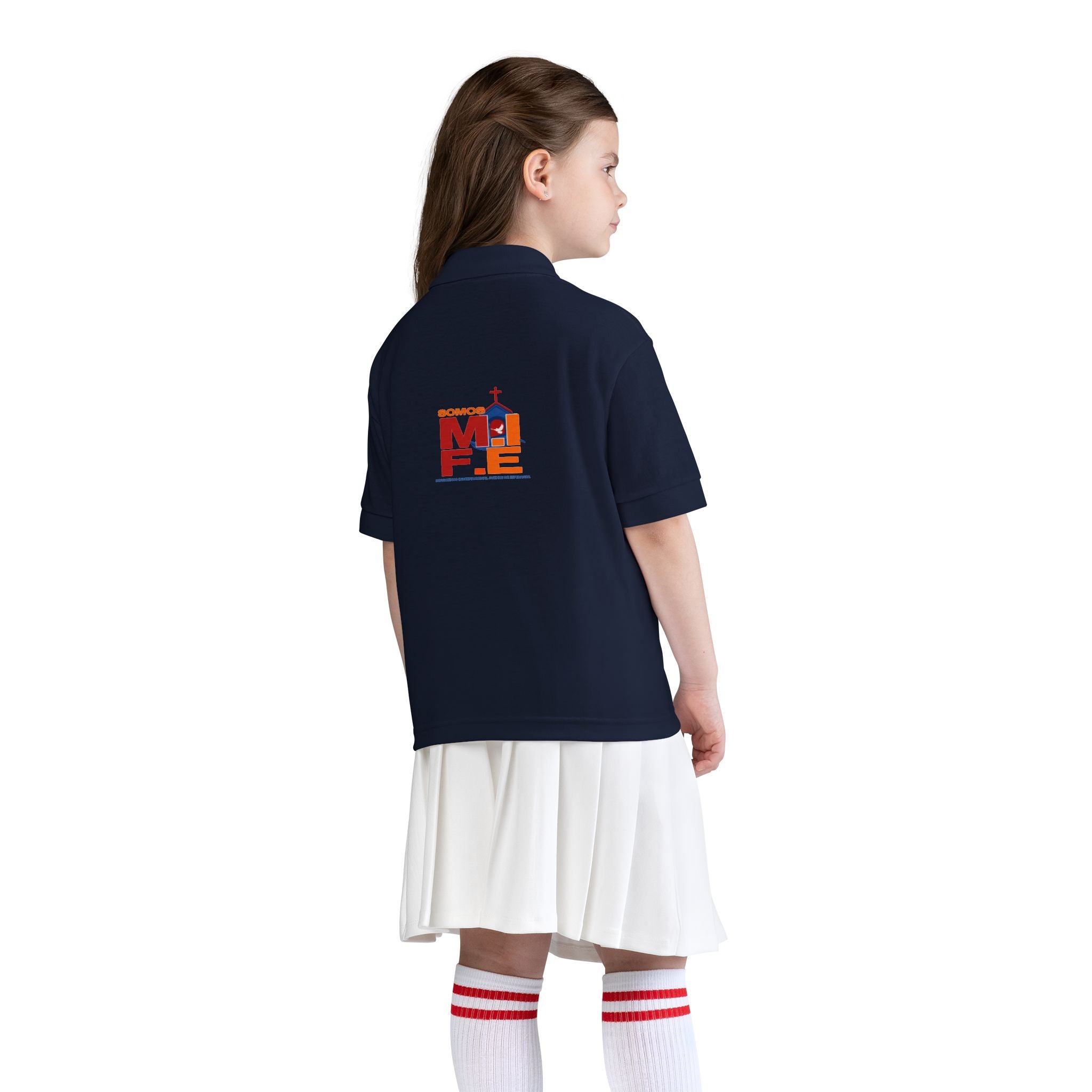 Youth Polo — Colorful 'MKE' Milwaukee Skyline Embroidered Polo