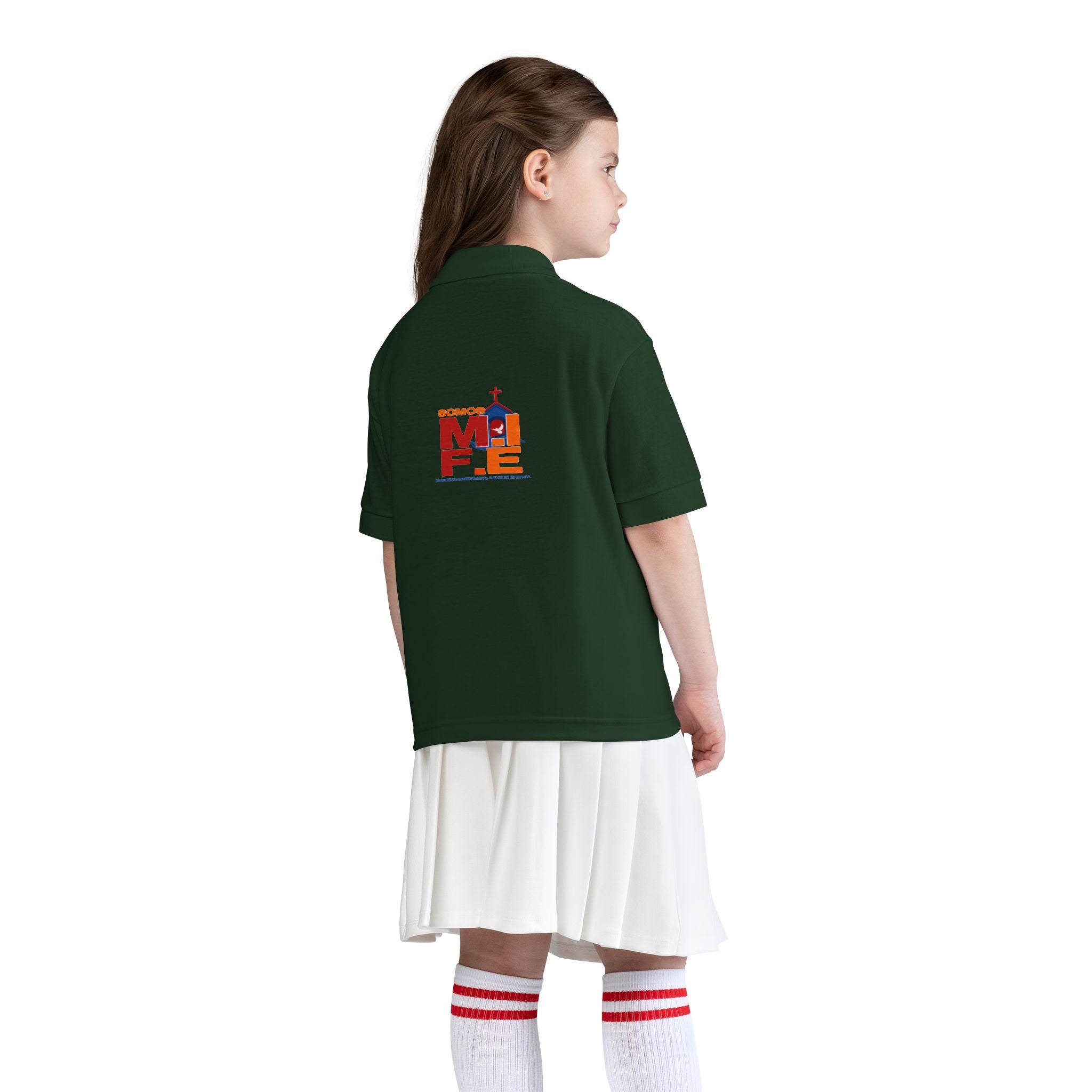Youth Polo — Colorful 'MKE' Milwaukee Skyline Embroidered Polo