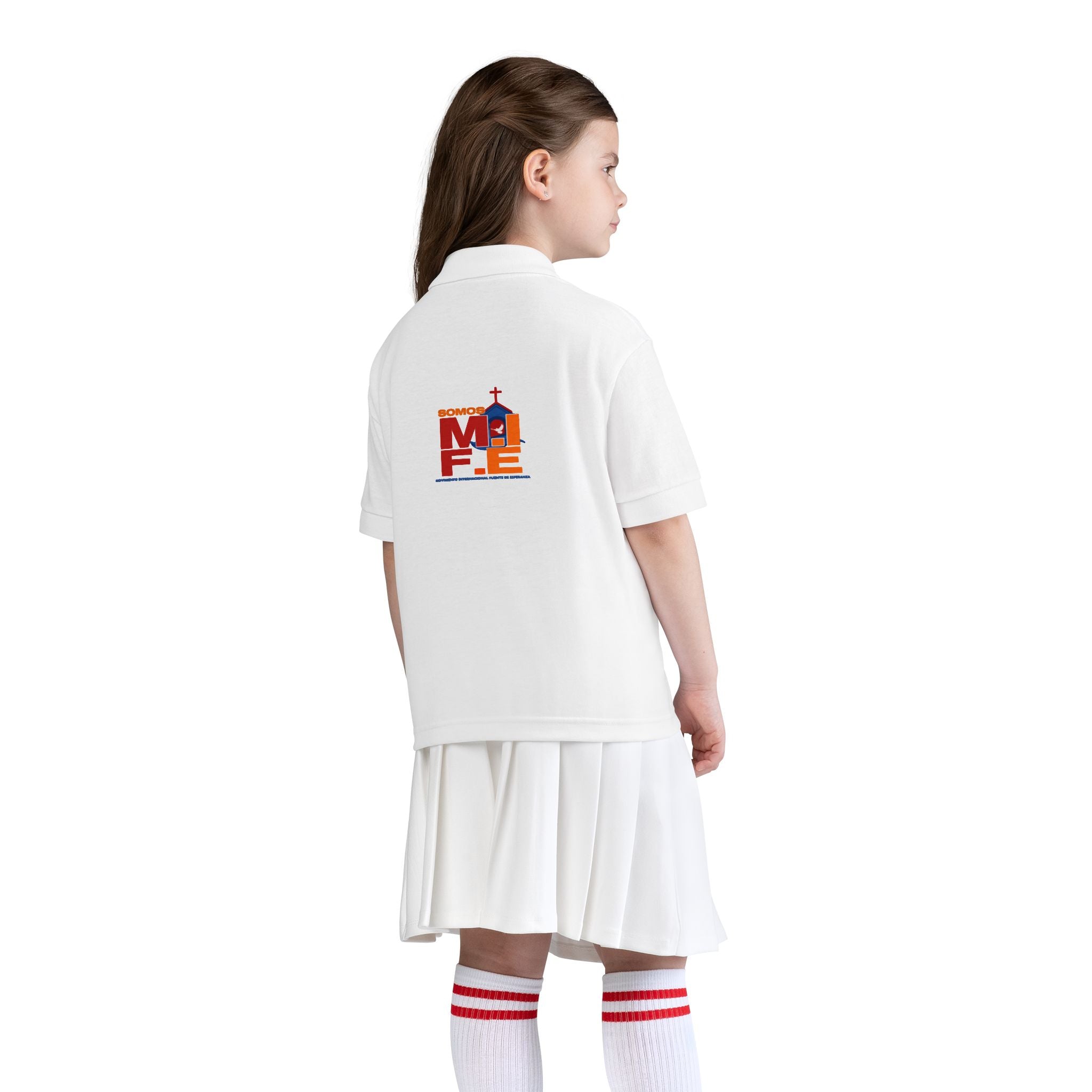 Youth Polo — Colorful 'MKE' Milwaukee Skyline Embroidered Polo