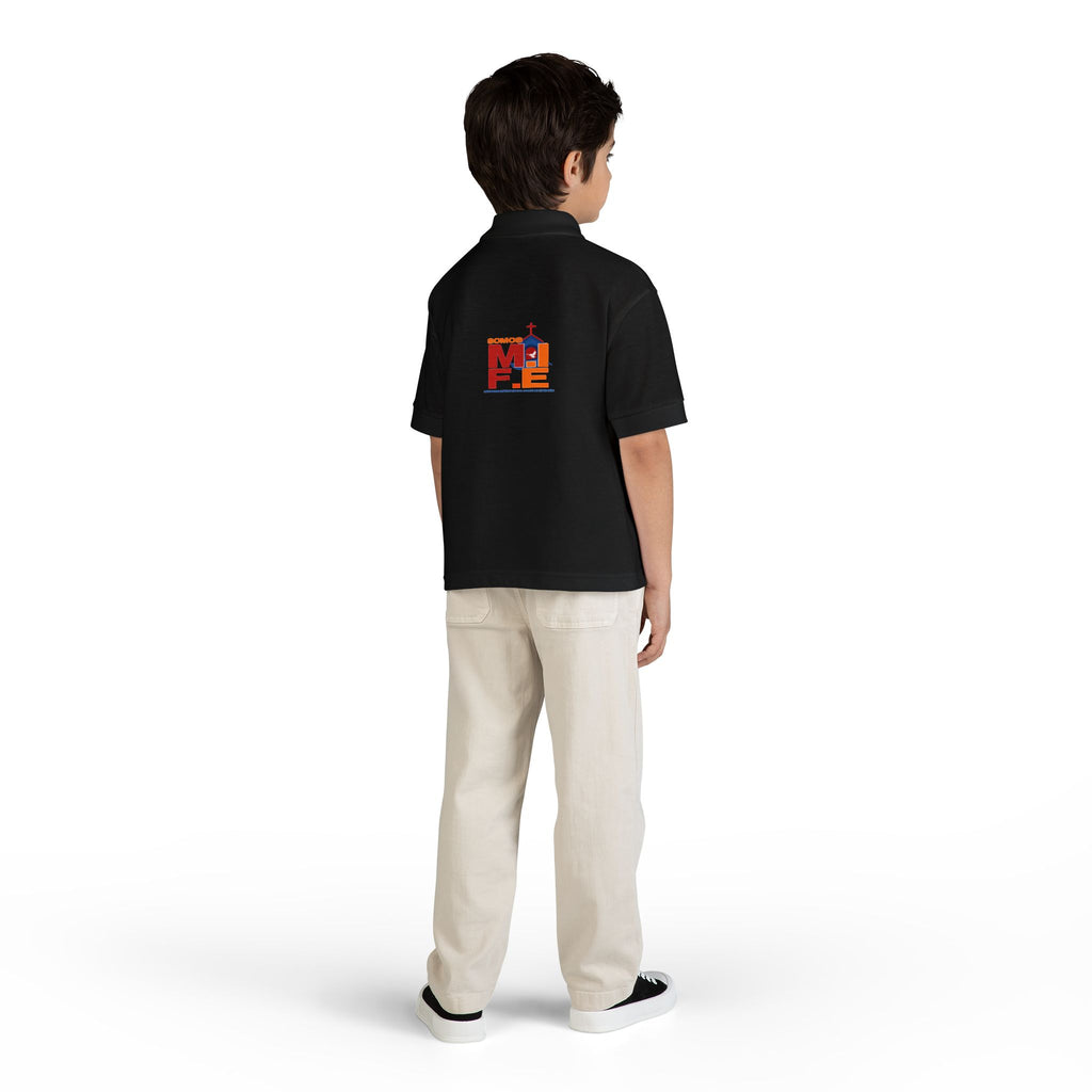 Youth Polo — Colorful 'MKE' Milwaukee Skyline Embroidered Polo