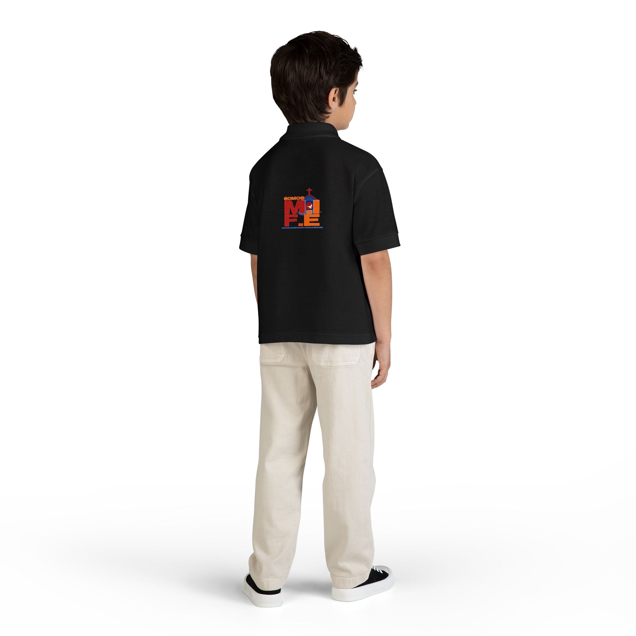Youth Polo — Colorful 'MKE' Milwaukee Skyline Embroidered Polo
