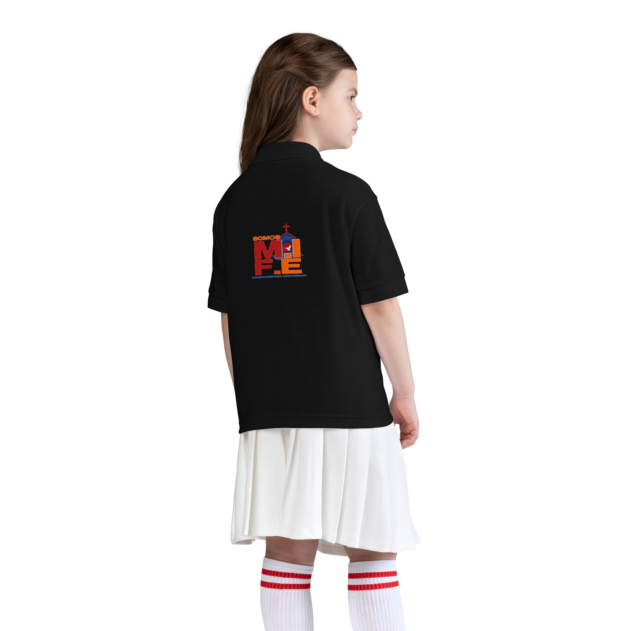 Youth Polo — Colorful 'MKE' Milwaukee Skyline Embroidered Polo
