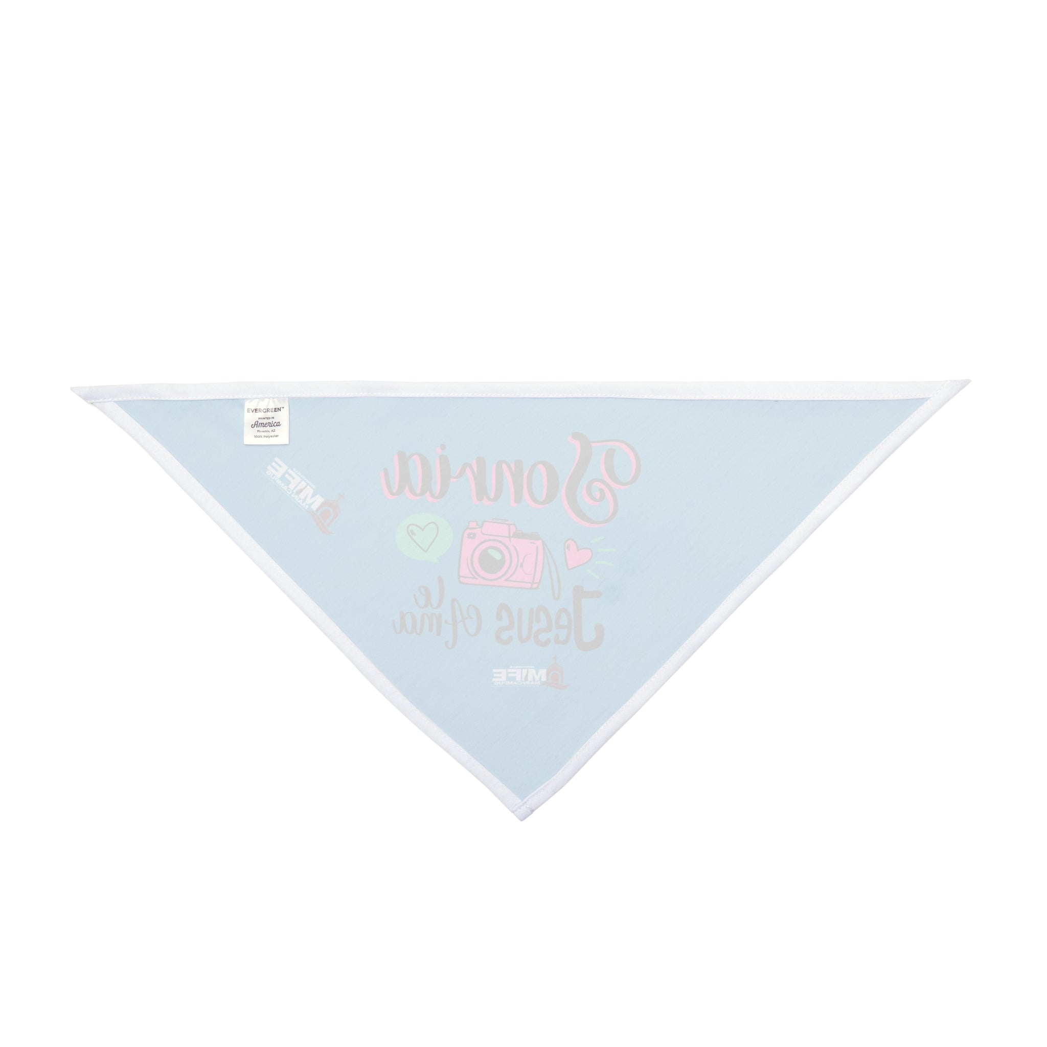 Pet Bandana — "Sonríe Jesús te Ama" Light Blue Dog & Cat Bandana