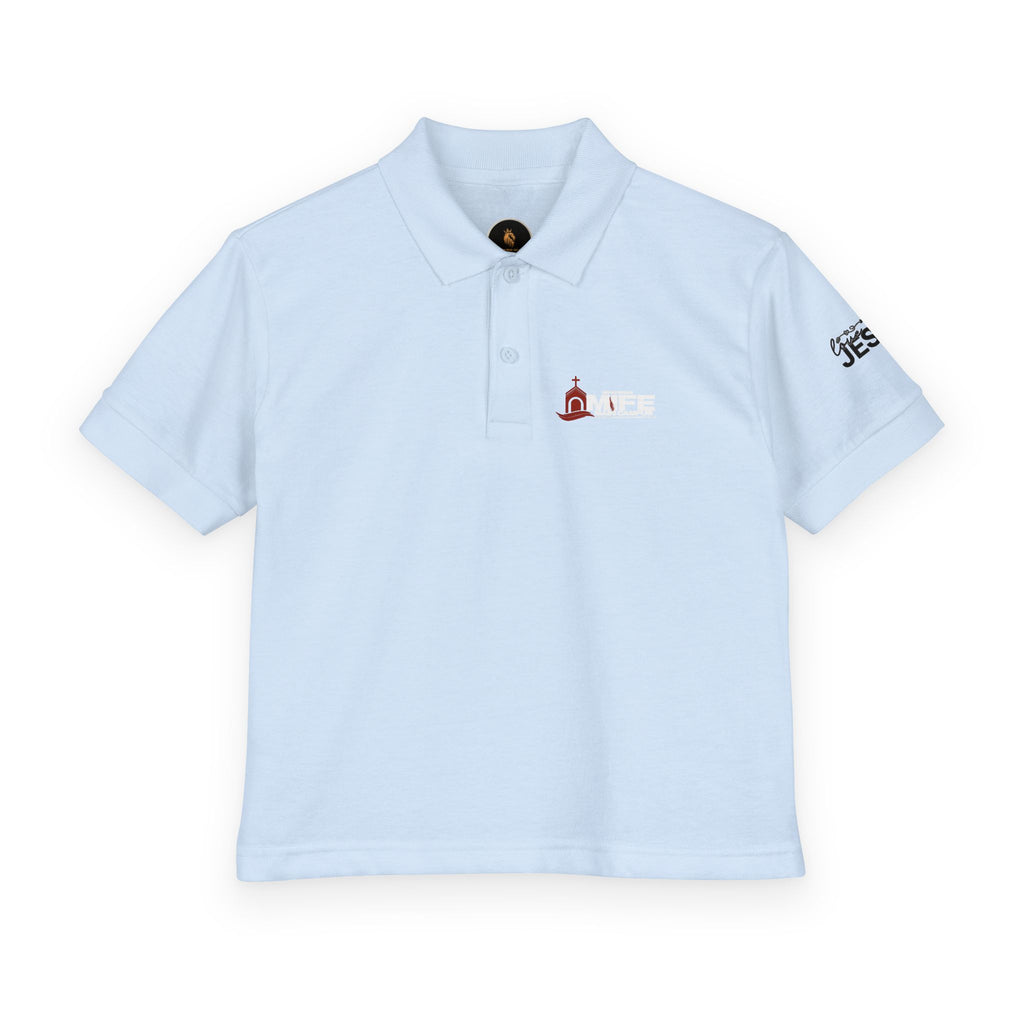 Youth Polo — Colorful 'MKE' Milwaukee Skyline Embroidered Polo