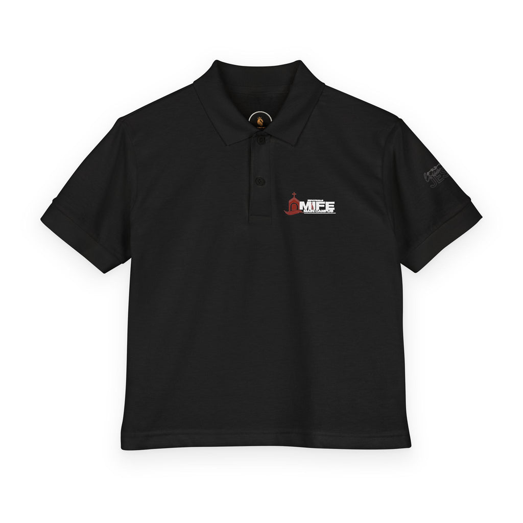 Youth Polo — Colorful 'MKE' Milwaukee Skyline Embroidered Polo