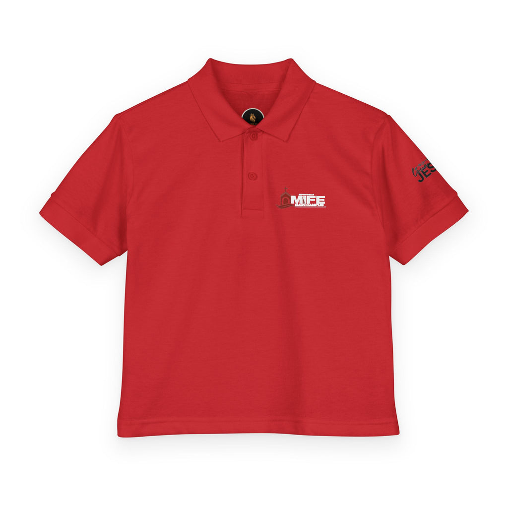 Youth Polo — Colorful 'MKE' Milwaukee Skyline Embroidered Polo