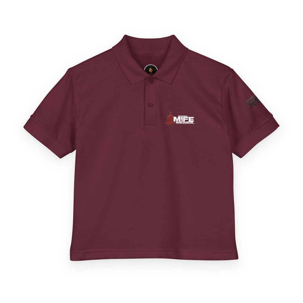 Youth Polo — Colorful 'MKE' Milwaukee Skyline Embroidered Polo