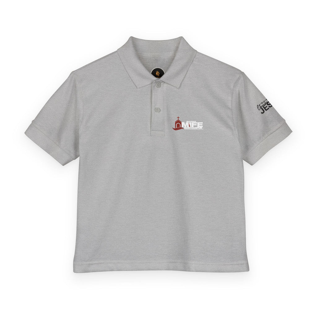 Youth Polo — Colorful 'MKE' Milwaukee Skyline Embroidered Polo